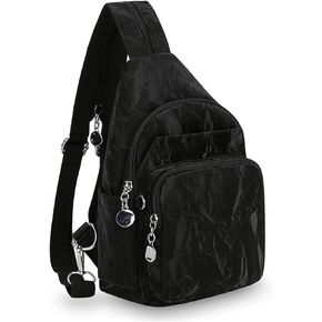 Mini Backpack for Women Small Backpack Purse Ladies PU Leather Bookbag Chest Pack (silvery)