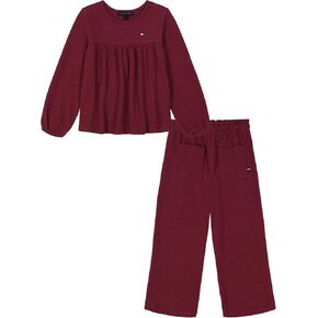 Tommy Hilfiger girls 2pc Textured Knit Pant Set