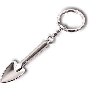 ARFUKA Keychain Mini 3D Shovel Keyring Zinc Alloy Key Chain Metal Keyfob Key Ring Gift for Christmas and Birthday Silver