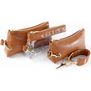 4-Piece Wristlet Set - Key Ring Bracelet & 3 Women’s Bags Womens Faux Leather Purses & Handbags Classic Clutch Purse