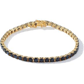 JTV 18k Yellow Gold Over Sterling Silver 12.07CTW Black Spinel Bracelet – Birthstone Tennis Bracelet for Women - Tennis Bracelet for Women - Trendy Gold Jewelry for Women - August Birthstone Bracelet