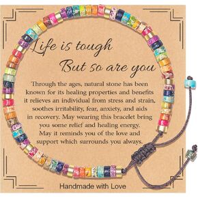 TAGOMEI Inspirational Gifts for Women Teens Healing Natural Stone Beaded Bracelets Get Well Gifts for Women Birthday Easter Valentines Christmas Gifts for Her Friend Sister Mom Daughter Granddaughter