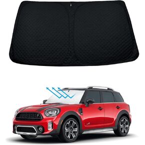 BESTVIEW Windshield Sun Shade Compatible with Mini Countryman F60 SUV 2017-2023, Foldable Reflective Sun Visor Protector, Upgraded 5 Layers 240T MaterialMini Countryman F60 SUV 2017-2023