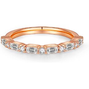 MOOSEA 1.7 مم خاتم زفاف باجيت ومويسانتي مستدير للنساء، D اللون VVS1 Clarity Lab تم إنشاء حلقات 14 قيراط أبيض أصفر وردي ذهبي فيرميل بار إعداد مويسانيتي نصف خاتم أبدية لها in Kuwait