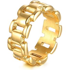 VNOX 18K Gold Plated Stainless Steel Stackable Open Link Thumb Ring for Women Statement Ring