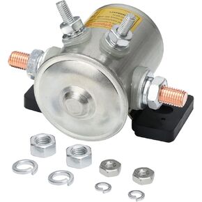 MaySpare 200A Upgraded Continuous Duty Solenoid Relay NEED BREAK For Golf Carts, Winch, Marine In Rush 12VDC With Black Plastic Bracket Zinc-Plating