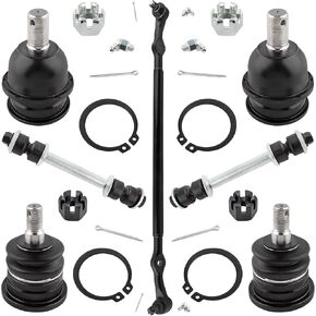 DS80943 K500038 K90663 K90104 Front Center Drag Links Upper & Lower Ball Joints Stabilizer Sway Bar Links for Nissan Frontier 1998 1999 2000 2001 2002 2003 2004 2.4L 2WD, Pack of 7