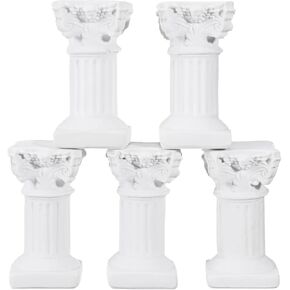 generic 5pcs White Roman Pillar Statues Greek Columns Candle Holder Mini Resin Roman Pillar Statue Resin Candlestick Stand Wedding Table Decoration Home Garden 3X6.5CM 2S140C7PLP1138Y0UI