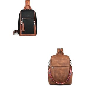 FADEON Large Sling Bags for Women and Anti Theft Travel Backpack