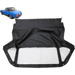 Compatible With MG Midget Convertible Soft Top With 3 Plastic Windows 1970-1980 Black Vinyl