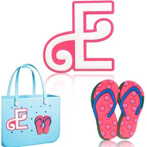 Pink Letter Charms for Bogg Bag, Alphabet Lettering Accessories Charms Compatible with Bogg Bag Original All Models, Insert Decorative Letter for Handbag, Beach Tote Bag Flip Flops and Letter A in Kuwait