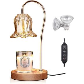 مصباح تسخين الشموع، مصباح شمعة خافت للضوء مع مؤقت، متوافق مع شموع الجرة الصغيرة والكبيرة، مصباح شمعة كهربائي على شكل زهرة مع لمبتين لديكور المنزل في عيد الميلاد in Kuwait