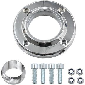 2PCS 2inch Steering Column Floor Mount,Aluminium Alloy Polished Steering Column Floor Mount Round Compatible for GM SBC BBC 350 Engine