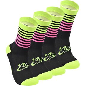 Mens and Womens Anti Odor Blister Resistant Seamless Thin Compression Quarter Crew Athletic Cycling Socks