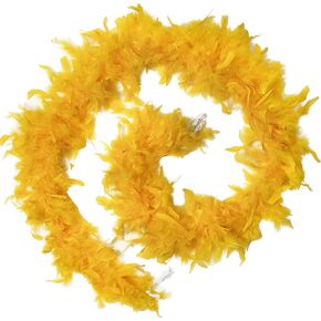 Happy Feather 2 Yards 60g Turkey Chandelle Feather Boa for Women Costume Accessory,Party Dancing Dress Up, Holiday Decors