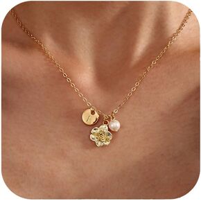 Flower Girl Proposal Gifts for Girls, Initial A-Z Letter Necklace for Flower Girl,14K Gold Plated Necklace for Wedding Party