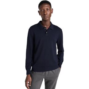 Theory Men's Goris Polo Long Sleeve in Light Bilen