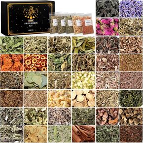 40 Pack Witchcraft Supplies Herbs Kit - Dried Herbs and Flowers for Witch Beginners - Herb Set for Wicca, Altar Supplies, Pagan and Wiccan Rituals, Magic Spell, Candle and Soap Making