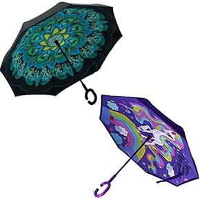 MRTLLOA Inverted Umbrella, Reverse Umbrella, Umbrella with C-Shaped Handle for women and kids boys and girls.