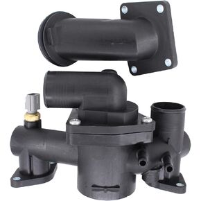 NewYall 4.2L Engine Coolant Thermostat Housing with Temperature Sensor for Jaguar S-Type 2003-2005, Vanden Plas/XJ8 2004-2005