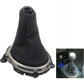 Manual Leather Car Shift Gear Knob Lever Gaitor Boot Cover + Frame for Honda Fit Jazz 2009 2010 2011 2012 2013 2014 2015