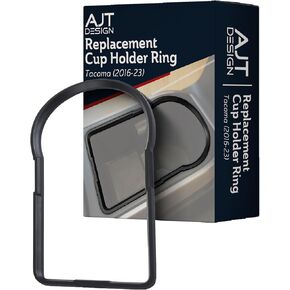 Cup Holder Ring for Tacoma 3rd Gen (2016-2023)| 2 Color Options | AJT DESIGN Chrome Delete Trim Cup Holder | Made in USA | Easy Install with VHB Tape