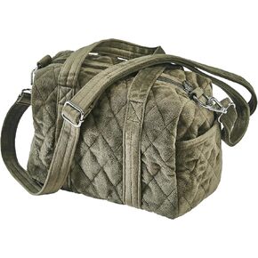 Velvet Quilted Tote Bag for Women Handbag with Detachable Strap Shoulder Bag Cute Purse Hobo Bag with Zipper