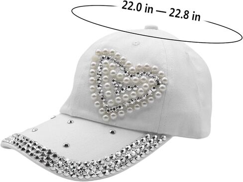 Women Girls Glitter Heartshaped Rhinestone Brim Baseball Cap Bling Hats Shiny Ponycap Trucker Hat Outdoors Sun Cap in Saudi Arabia