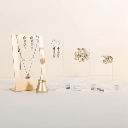 GemeShou 9pcs transparent earring T stand jewelry display for show, acrylic earring hanger for women, small clear earring holder for selling, jewelry Photography props【9pcs earring stand-L shape】 in Saudi Arabia
