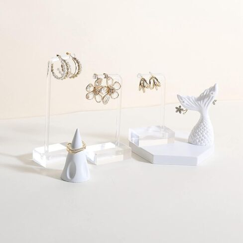 GemeShou 9pcs transparent earring T stand jewelry display for show, acrylic earring hanger for women, small clear earring holder for selling, jewelry Photography props【9pcs earring stand-L shape】 in Saudi Arabia