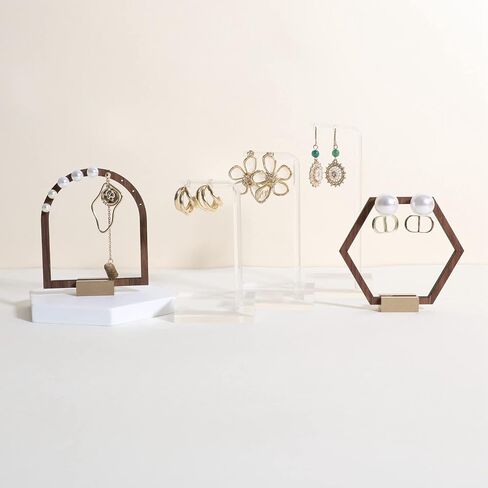 GemeShou 9pcs transparent earring T stand jewelry display for show, acrylic earring hanger for women, small clear earring holder for selling, jewelry Photography props【9pcs earring stand-L shape】 in Saudi Arabia