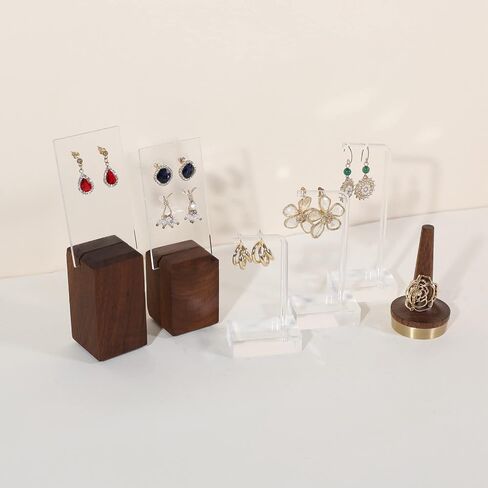 GemeShou 9pcs transparent earring T stand jewelry display for show, acrylic earring hanger for women, small clear earring holder for selling, jewelry Photography props【9pcs earring stand-L shape】 in Saudi Arabia