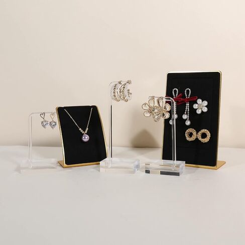 GemeShou 9pcs transparent earring T stand jewelry display for show, acrylic earring hanger for women, small clear earring holder for selling, jewelry Photography props【9pcs earring stand-L shape】 in Saudi Arabia