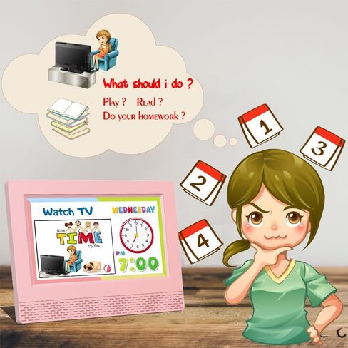 ساعة منبه رقمية ملونة للأطفال، شاشة LED كبيرة مقاس 7 بوصات، مدرب نوم للأطفال، ساعة رقمية للعناية بالعين للفتيات والأولاد بجانب السرير، 17 إعدادًا لساعة المنبه سهلة الاستخدام هدية عيد ميلاد للأطفال in Kuwait