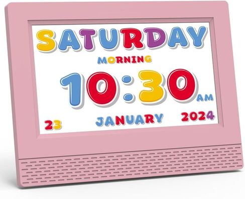 ساعة منبه رقمية ملونة للأطفال، شاشة LED كبيرة مقاس 7 بوصات، مدرب نوم للأطفال، ساعة رقمية للعناية بالعين للفتيات والأولاد بجانب السرير، 17 إعدادًا لساعة المنبه سهلة الاستخدام هدية عيد ميلاد للأطفال in Kuwait