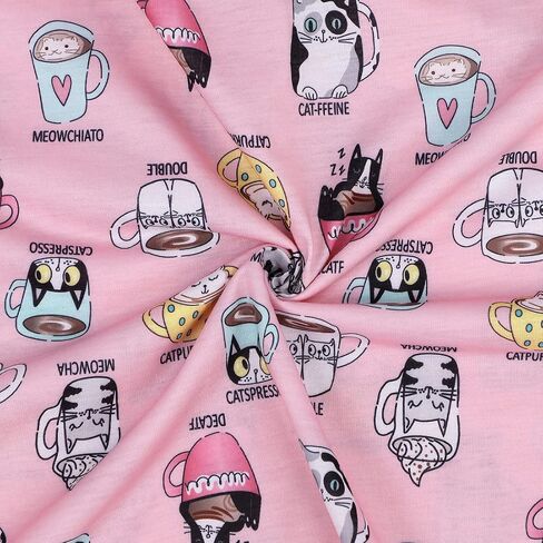 American Trends Womens Pajama Sets Two Piece Sleep Shirt Short Sleeve Cartoon Print Pj Set Tops with Capri Pants Sleepwear in Saudi Arabia