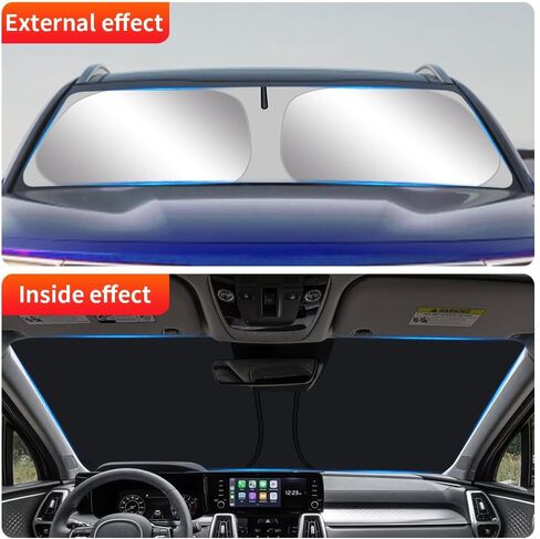 Car Sun Shade for Kia Sorento 2021 2022 2023 2024 2025 and Sorento Hybrid 2021-2025 Auto Interior Accessories Front Windshield Sunshade Insulation Protector Parasol Window Curtains Cover Visor in Saudi Arabia