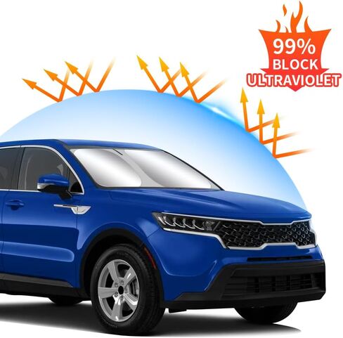 Car Sun Shade for Kia Sorento 2021 2022 2023 2024 2025 and Sorento Hybrid 2021-2025 Auto Interior Accessories Front Windshield Sunshade Insulation Protector Parasol Window Curtains Cover Visor in Saudi Arabia