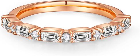 MOOSEA 1.7 مم خاتم زفاف باجيت ومويسانتي مستدير للنساء، D اللون VVS1 Clarity Lab تم إنشاء حلقات 14 قيراط أبيض أصفر وردي ذهبي فيرميل بار إعداد مويسانيتي نصف خاتم أبدية لها in Kuwait