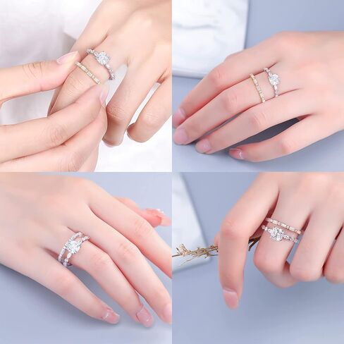 MOOSEA 1.7MM Baguette and Round Moissanite Wedding Band for Women, D Color VVS1 Clarity Lab Created Rings 14K White Yellow Rose Gold Vermeil Bar Setting Moissanite Half Eternity Ring for Her in Saudi Arabia