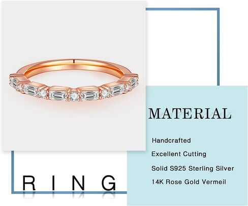 MOOSEA 1.7 مم خاتم زفاف باجيت ومويسانتي مستدير للنساء، D اللون VVS1 Clarity Lab تم إنشاء حلقات 14 قيراط أبيض أصفر وردي ذهبي فيرميل بار إعداد مويسانيتي نصف خاتم أبدية لها in Kuwait