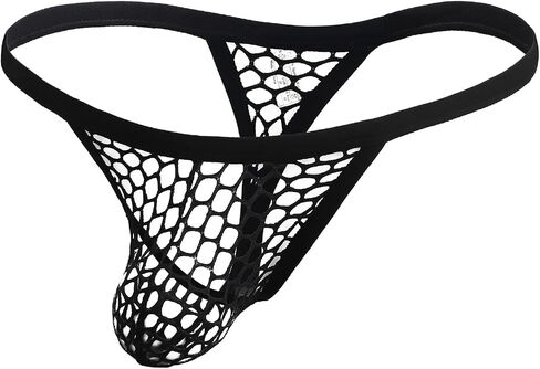 ohmydear Men's Fishnet Underwear Sexy Mesh G-String See Through Thong Breathable Bikini T-back Panties in Saudi Arabia