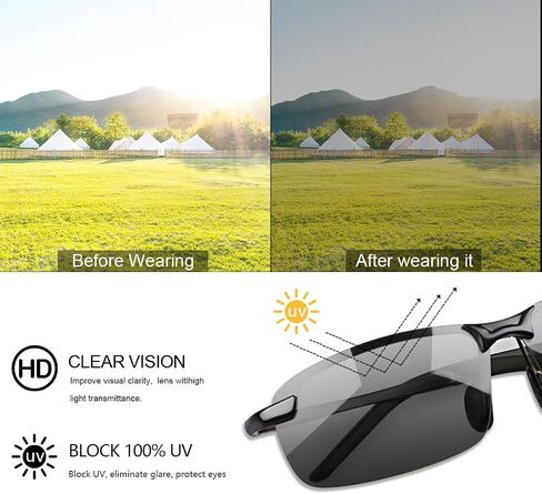 YIMI Polarized Photochromic Driving z87 Sunglasses For Men Women Day and Night safety glasses in Kuwait
