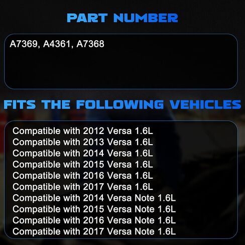 Engine Motor and Transmission Mount Kit 3Pcs Compatible with 2012-2017 Versa 1.6L, with 2014-2017 Versa Note 1.6L Replace # A7369, A4361, A7368 in Saudi Arabia