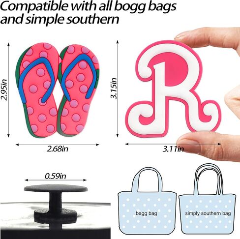 Pink Letter Charms for Bogg Bag, Alphabet Lettering Accessories Charms Compatible with Bogg Bag Original All Models, Insert Decorative Letter for Handbag, Beach Tote Bag Flip Flops and Letter A in Kuwait
