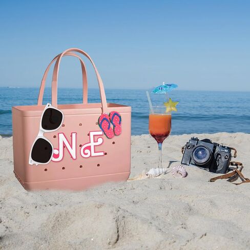 Pink Letter Charms for Bogg Bag, Alphabet Lettering Accessories Charms Compatible with Bogg Bag Original All Models, Insert Decorative Letter for Handbag, Beach Tote Bag Flip Flops and Letter A in Kuwait