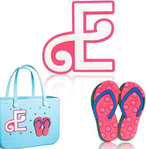Pink Letter Charms for Bogg Bag, Alphabet Lettering Accessories Charms Compatible with Bogg Bag Original All Models, Insert Decorative Letter for Handbag, Beach Tote Bag Flip Flops and Letter A in Kuwait
