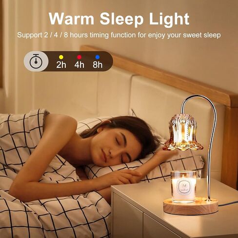 مصباح تسخين الشموع، مصباح شمعة خافت للضوء مع مؤقت، متوافق مع شموع الجرة الصغيرة والكبيرة، مصباح شمعة كهربائي على شكل زهرة مع لمبتين لديكور المنزل في عيد الميلاد in Kuwait