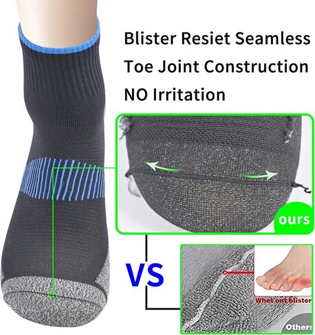 Mens and Womens Anti Odor Blister Resistant Seamless Thin Compression Quarter Crew Athletic Cycling Socks in Saudi Arabia