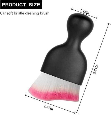 Car Interior Detailing Brush, Soft Bristle Vehicle Cleaning Tool, Scratch Free Auto Dust Removal Cleaner Brush for Dashboard Air Conditioner Vents, Universal for SUV, Truck, RV (White/Red) in Saudi Arabia
